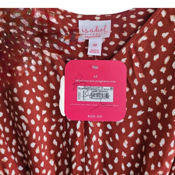 Brick Red Isabel Leopard Maternity Dress Medium - Picture 3 of 8
